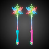 LED Snowflake Disco Ball 15" Wands Retail Display